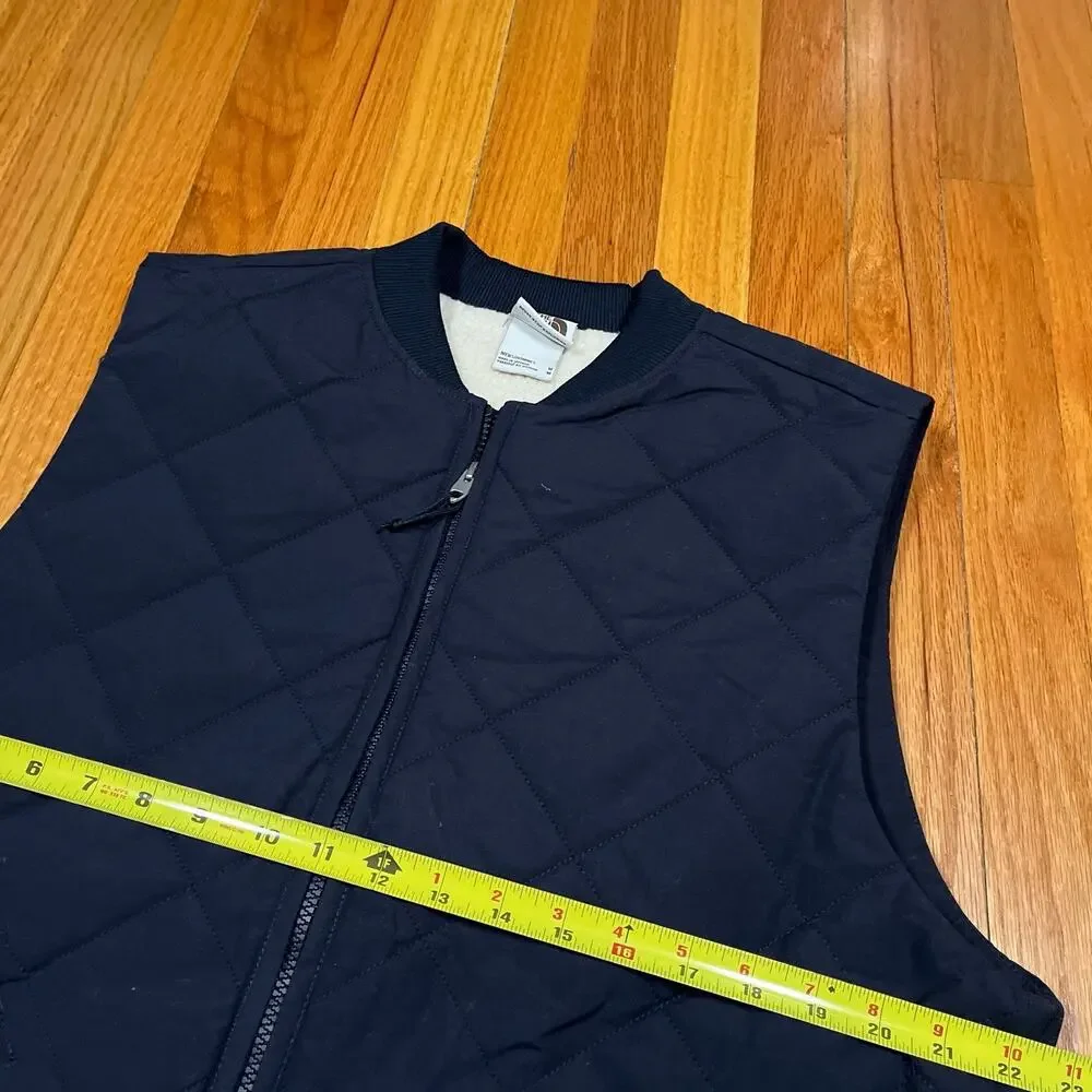 The North Face Cuchillo Vest Quilted Navy Blue Sherpa Lined Mens Medium Gorpcore